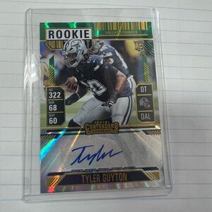 Panini Contenders Green Rookie Card with Tyler Guyton Autograph!